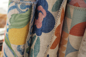 closeup of colorful carpet texture background 