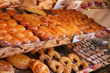 Organic Bread at Farmers Market in istanbul .