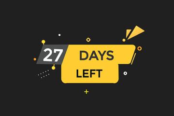 27 days left countdown template, 27 day countdown left banner label button eps 27   
