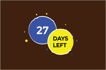27 days left countdown template, 27 day countdown left banner label button eps 27   
