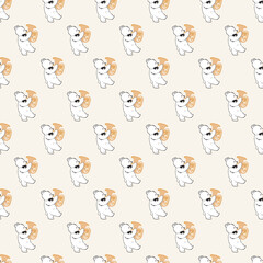 Fototapeta premium Bear Trumpet Music Performance Vector Graphic Seamless Pattern