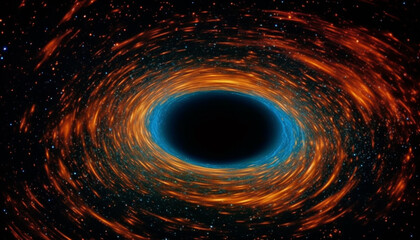 Supernova explodes in outer space, illuminating galaxy star field generated by AI