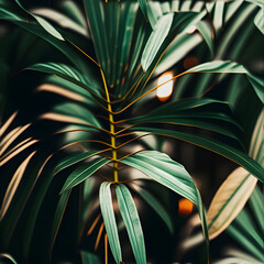 palm leaves close up