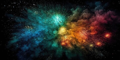 Fototapeta premium Colorful fireworks on the 4th of July. Festival celebration explosion. Abstract firecrackers in the night sky.