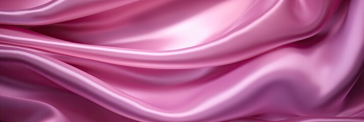 Obraz premium Satin silk fabric background. Rippling scarf texture. Luxury shiny wallpaper in pink.