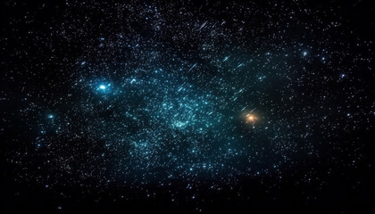 Obraz na płótnie Canvas Exploring the deep galaxy, a bright star illuminates the night generated by AI