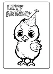 Coloring book page for kid sweet birthday cake decorated happy birthday with candle illustration theme