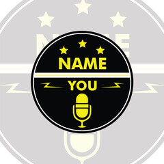 Podcast logo design. podcast icon, logo design templat