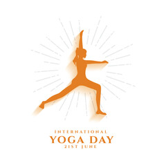 artistic international yoga day background a lady doing energetic pose