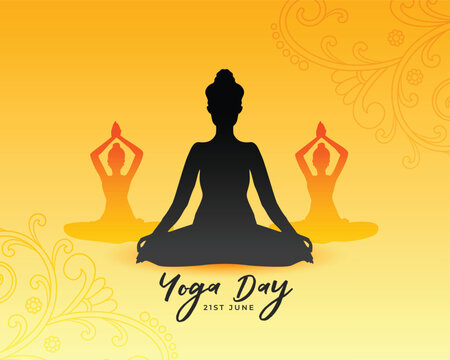21st june world yoga day background for fitness and relaxation