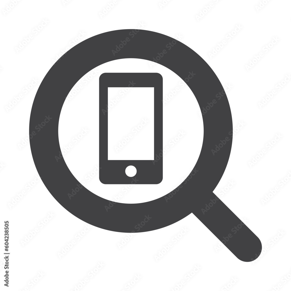 Poster search device icon with outlined and minimalist style use for ui and interface button