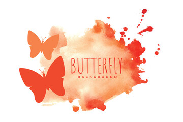 flying butterfly background in watercolor style