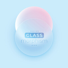 blurry glassmorphism background with blank acrylic sphere frame