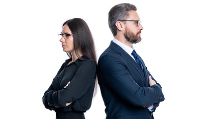profile of businesspeople isolated on white background. businesspeople in studio.