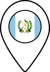 Guatemala flag map pin navigation icon.