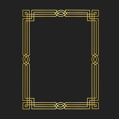 vintage luxury frame border vector in gold classic style