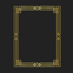 vintage luxury frame border vector in gold classic style