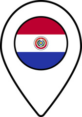 Paraguay flag map pin navigation icon.