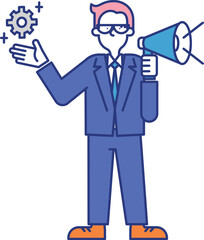 技術営業の職種で働く男性