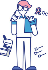 品質管理の職種で働く男性