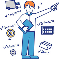 製造管理の職種で働く男性