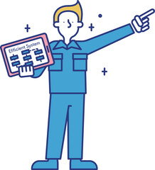 製造技術の職種で働く男性