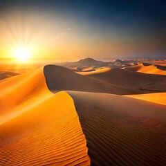 Sunset on desert