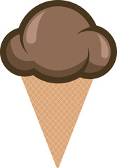 Yummy ice cream cone illustration logo icon with transparent background