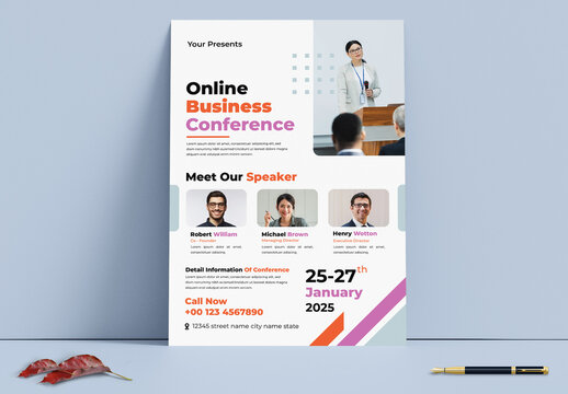Online Business Conferences Flyer