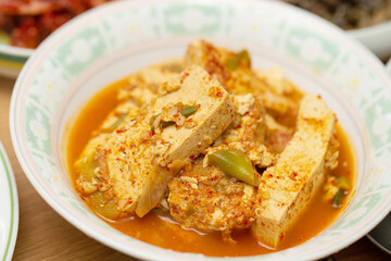 Braised tofu with spicy sauce
