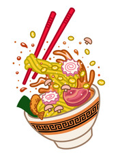 Bowl of Japanese Ramen Noodle