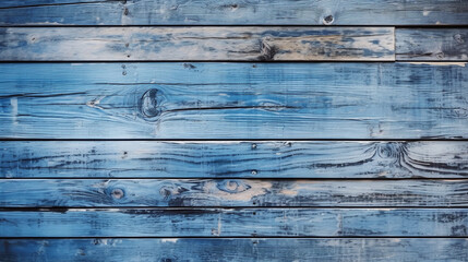 Blue wooden planks background, Wooden texture, Generative AI Technology 