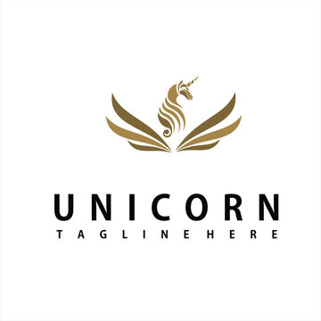 unicorn horse logo with vector logo design