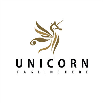unicorn horse logo with vector logo design