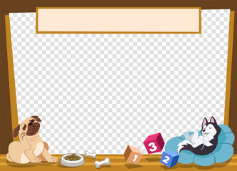 Frame Design Cartoon Pet Dog Funny Portrait