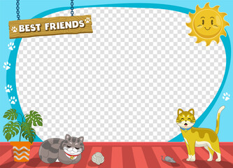Frame Design of Cartoon Pet Cat