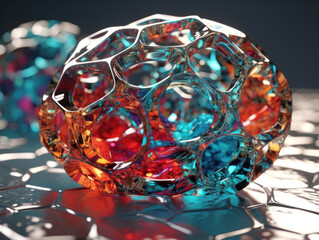 Colorful glass abstract background An abstract image featuring organic shapes and lines that intersect and overlap created with Generative AI technology..