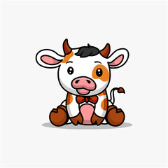 cow character logo design