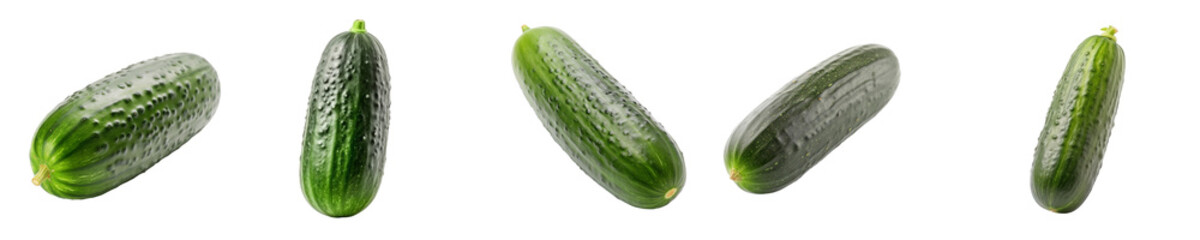Set of Cucumber isolated on transparent background	