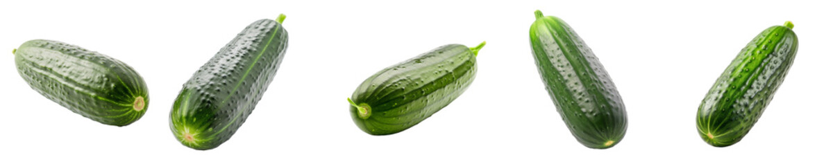 Set of cucumber isolated on transparent background	