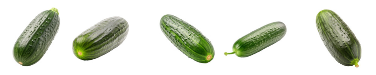 Set of Cucumber isolated on transparent background	
