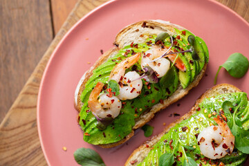 Shrimp and Avocado Open Sandwich