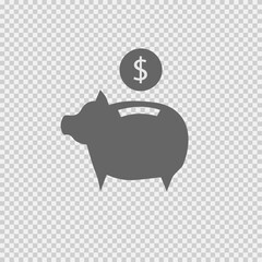 Piggy bank vector icon eps 10. Save money simple isolated sign symbol.