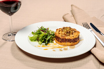 grilled steak with vegetables