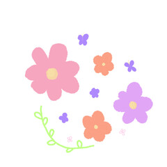 Naklejka premium flowers and butterflies