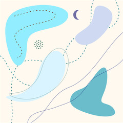 Background design with floral and hand drawn organic shapes textures. Abstract minimal trendy style wallpaper. Vector illustration.	