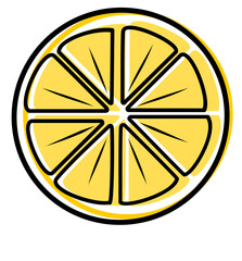 orange or lemon slice squeeze vector illustration icon
