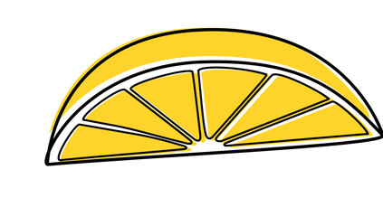 orange or lemon slice squeeze vector illustration icon
