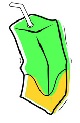 vector illustration of boxed lemon milk
