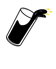 vector illustration icon of grass jelly drink with ice cubes
